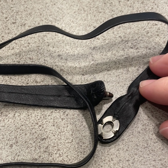 Coach Black Metal and Leather Feather Necklace - Picture 6 of 6